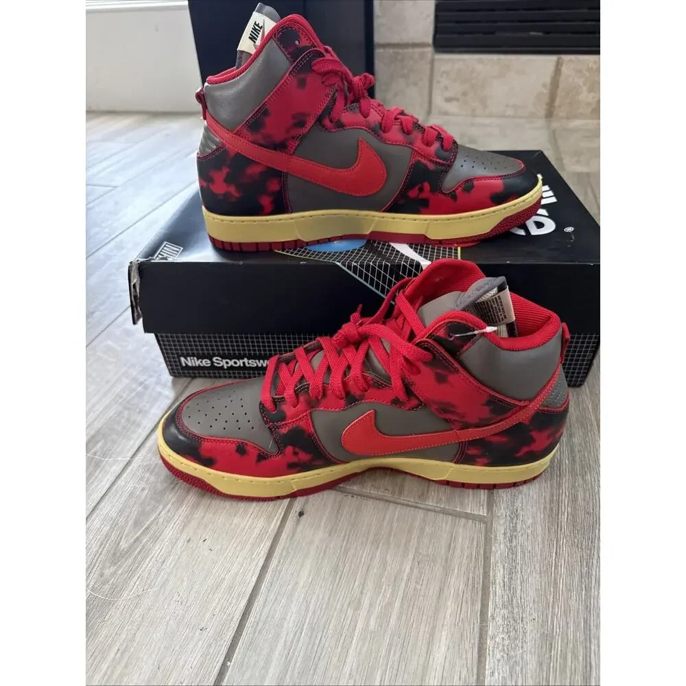 Size 14 Nike Dunk High 1985 Red Acid Wash DD9404-600 OG Box